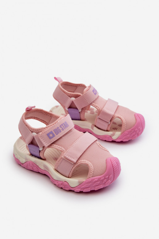 Sandalen Kinder mit Klebeverschlüssen Big Star NN374238 rosa Farbe