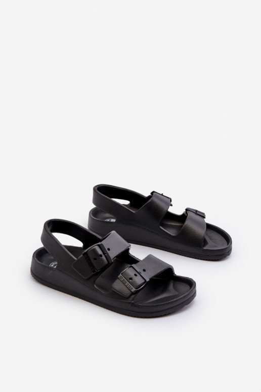 Hausschuhe für Kinder mit Schnallen BIG STAR NN374541 schwarze Farbe