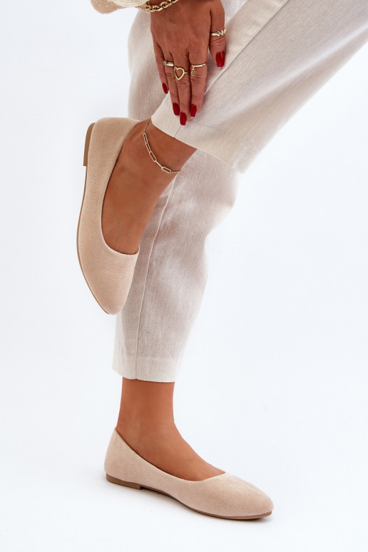 Wildleder-Ballerinas beige Kommia