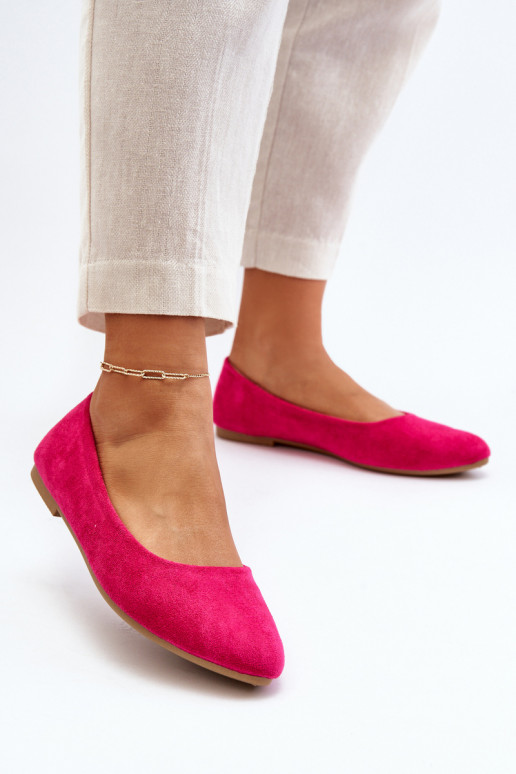 Ballerines en daim couleur rose Kommia