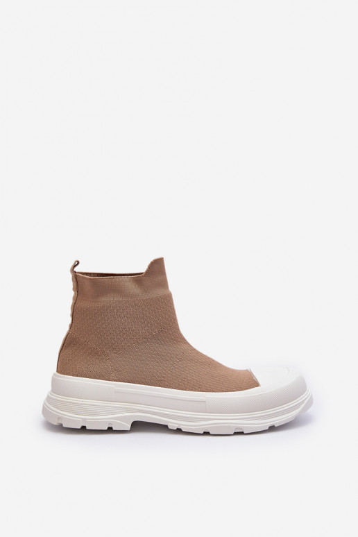 Bottines Ilanae femme marron à semelle intérieure type chaussette Bottines Ilanae femme marron à semelle intérieure type chaussette