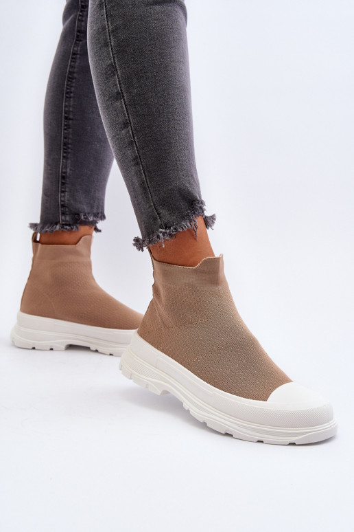 Bottines Ilanae femme marron à semelle intérieure type chaussette