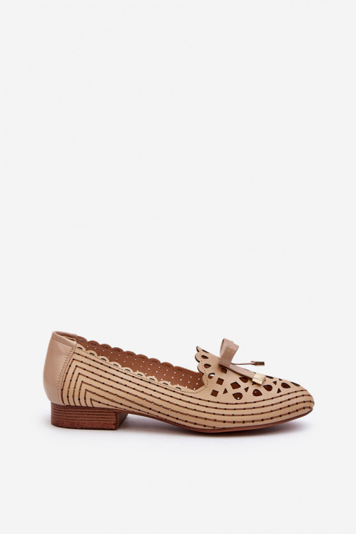 Ballerines ajourées avec rubans beige Instable