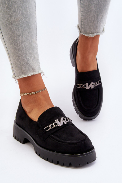 Suede mocassins met ornamenten in de zwarte kleur Loraleima Suede mocassins met ornamenten in de zwarte kleur Loraleima