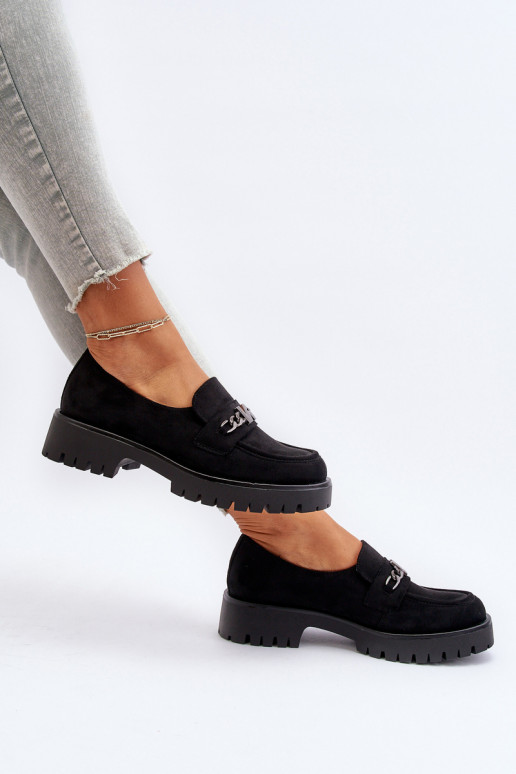 Suede mocassins met ornamenten in de zwarte kleur Loraleima Suede mocassins met ornamenten in de zwarte kleur Loraleima