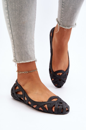 Ballerines en caoutchouc de couleur noire Salam