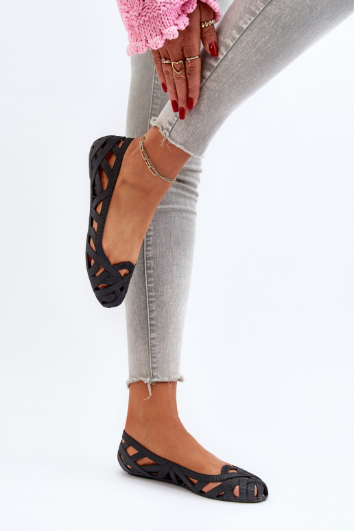 Ballerines en caoutchouc de couleur noire Salam