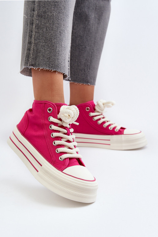 Chaussures décontractées avec plateforme de couleur rose Aineri
