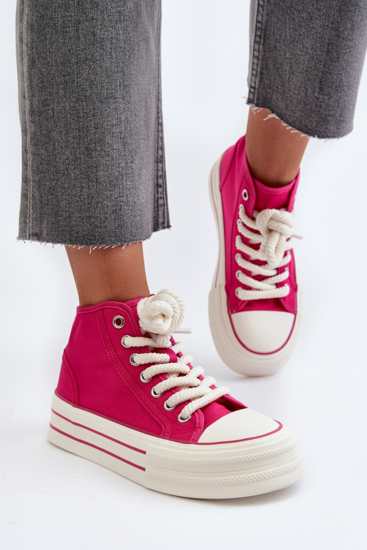 Chaussures décontractées avec plateforme de couleur rose Aineri