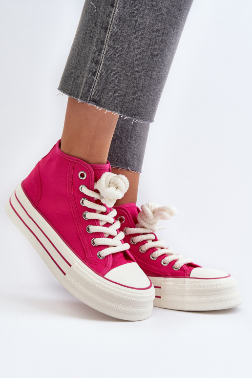 Chaussures décontractées avec plateforme de couleur rose Aineri