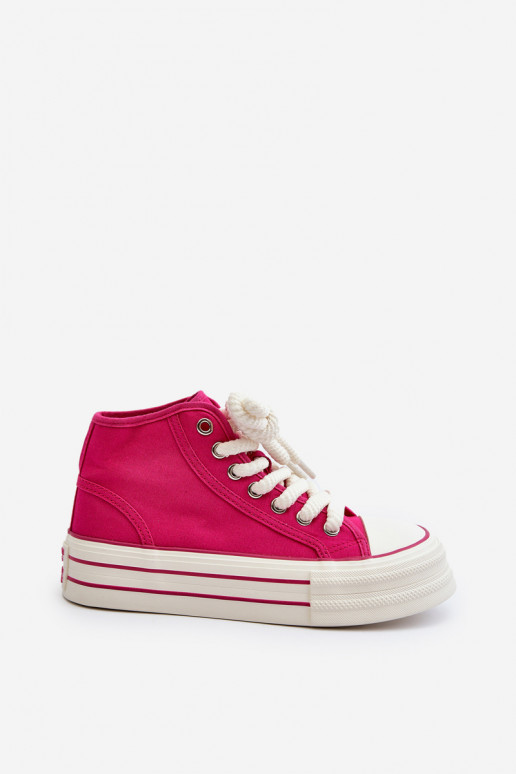 Chaussures décontractées avec plateforme de couleur rose Aineri