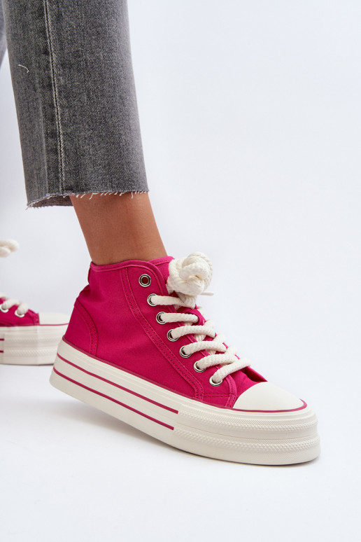 Chaussures décontractées avec plateforme de couleur rose Aineri