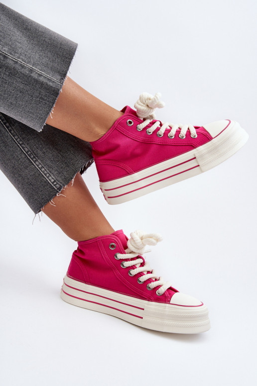 Chaussures décontractées avec plateforme de couleur rose Aineri
