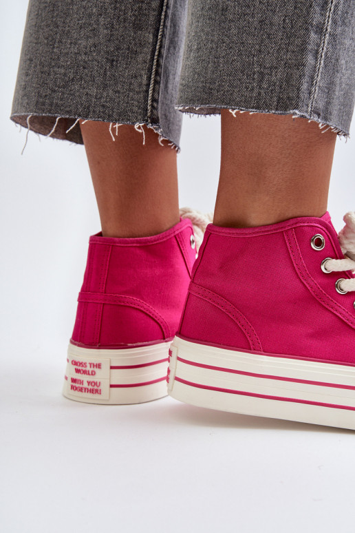 Chaussures décontractées avec plateforme de couleur rose Aineri
