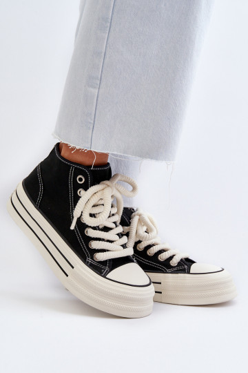 Chaussures décontractées avec plateforme de couleur noire Aineri 2