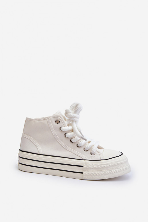 Chaussures décontractées avec plateforme de couleur blanche Aineri