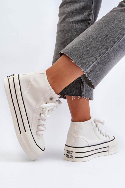 Chaussures décontractées avec plateforme de couleur blanche Aineri