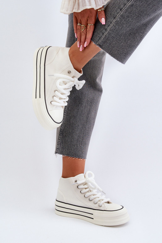 Chaussures décontractées avec plateforme de couleur blanche Aineri