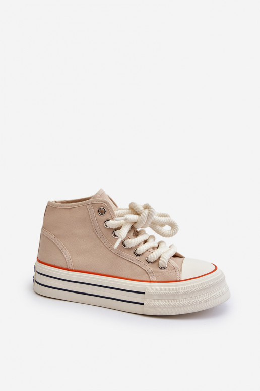Casual schoenen met een platform beige Aineri Casual schoenen met een platform beige Aineri