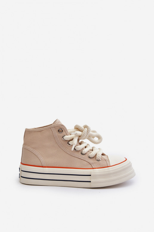 Casual schoenen met een platform beige Aineri Casual schoenen met een platform beige Aineri