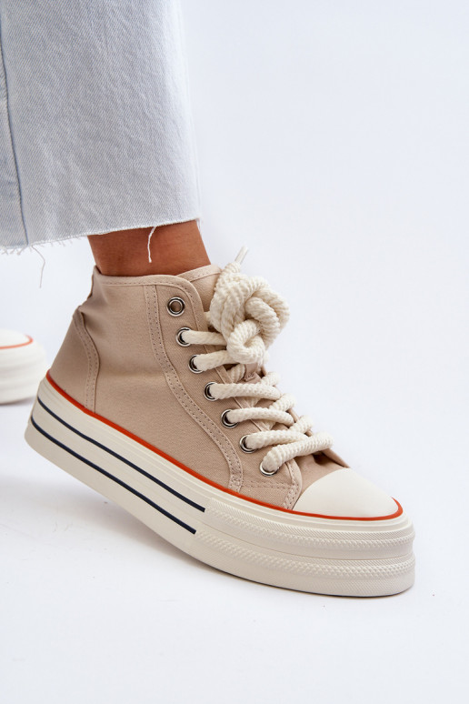 Chaussures décontractées à plateforme beige Aineri