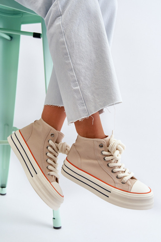 Chaussures décontractées à plateforme beige Aineri Chaussures décontractées à plateforme beige Aineri