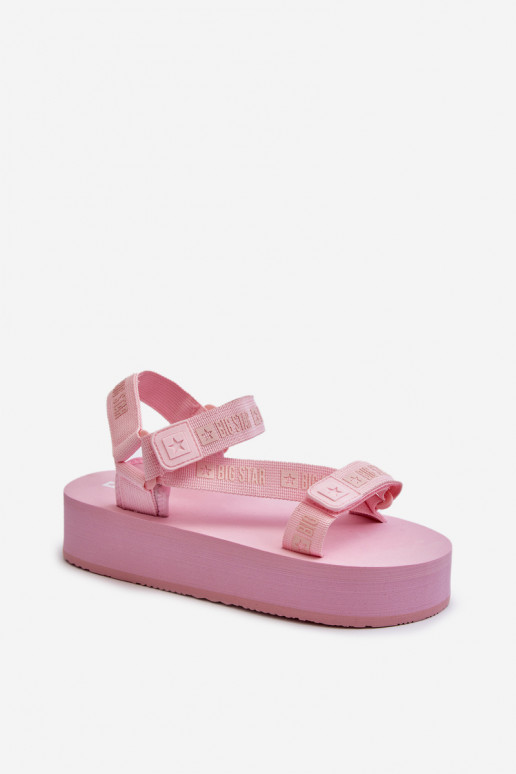 Damessandalen met platform Big Star NN274A529 roze kleur Damessandalen met platform Big Star NN274A529 roze kleur