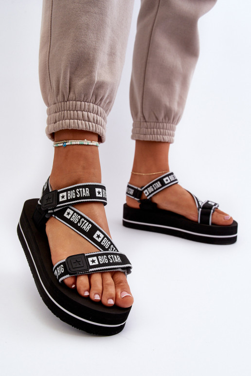 Sandales à plateforme pour femmes Big Star NN274A525 couleur noir Sandales à plateforme pour femmes Big Star NN274A525 couleur noir
