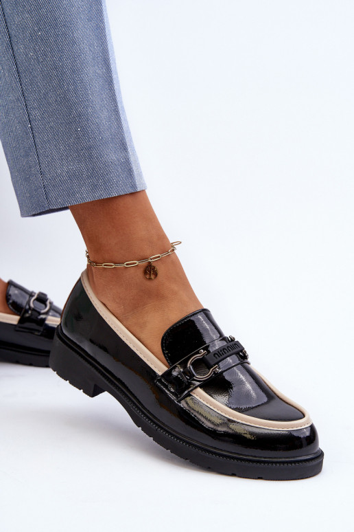 Chaussures vernies pour femmes Mocassins S.Barski HY336A couleur noir