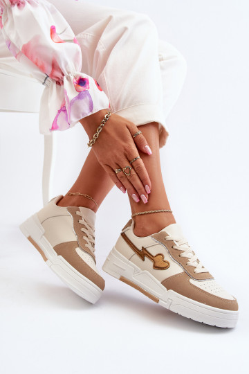 Sneakers model schoenen met platform beige Zeparine 2