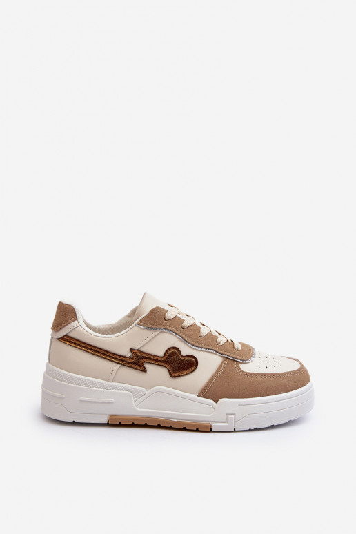 Baskets modèle chaussures à plateforme beige Zeparine