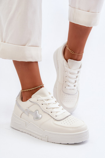 Sneakers-Modellschuhe mit Plateau in der weißen Farbe Zeparine