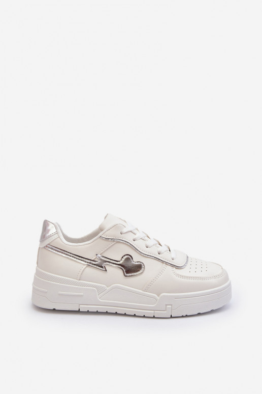 Chaussures modèle baskets à plateforme de couleur blanche Zeparine