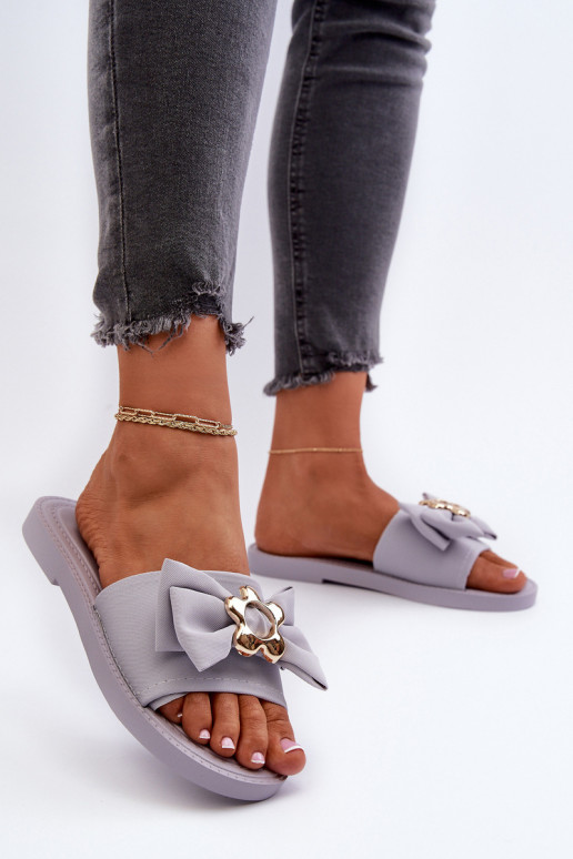 Chaussons femme avec rubans Lawendowe Arsicada Chaussons femme avec rubans Lawendowe Arsicada