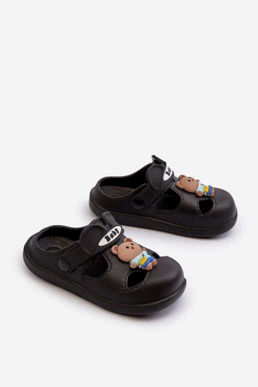 Chaussons Enfants Chaussons légers avec ornements couleur noire Opleja