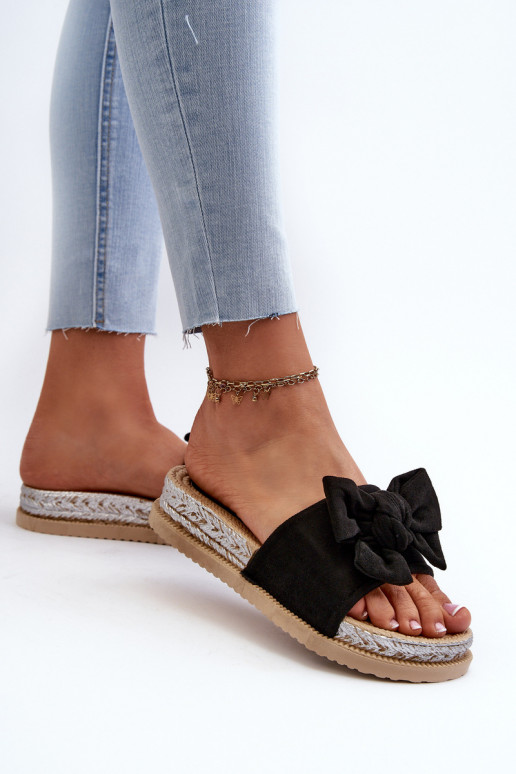 Aflia - Chaussons plateforme avec rubans - Noir Aflia - Chaussons plateforme avec rubans - Noir