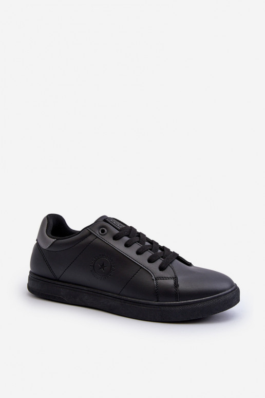 Herren-Freizeitschuhe aus Öko-Leder Big Star NN174284 in der Farbe Schwarz