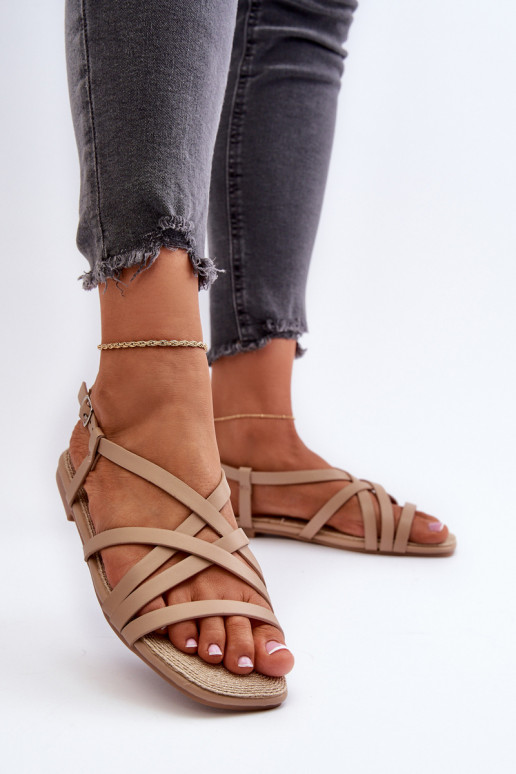 Sandales plates pour femme Big Star NN274012 couleur beige Sandales plates pour femme Big Star NN274012 couleur beige