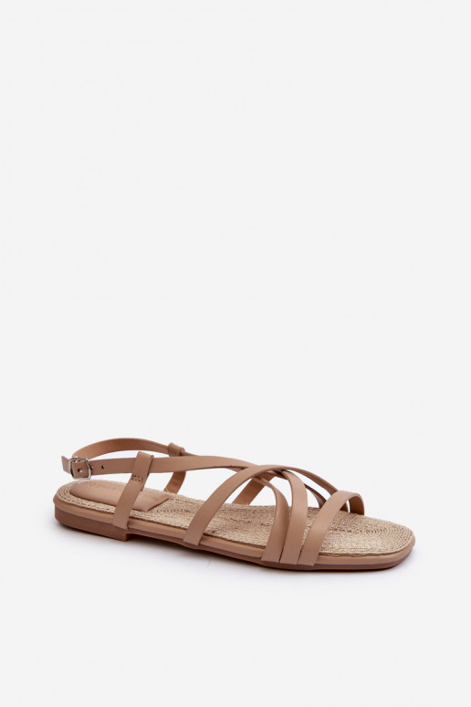 Sandales plates pour femme Big Star NN274012 couleur beige