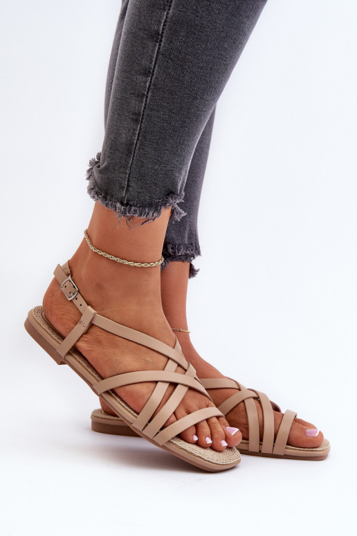 Sandales plates pour femme Big Star NN274012 couleur beige Sandales plates pour femme Big Star NN274012 couleur beige