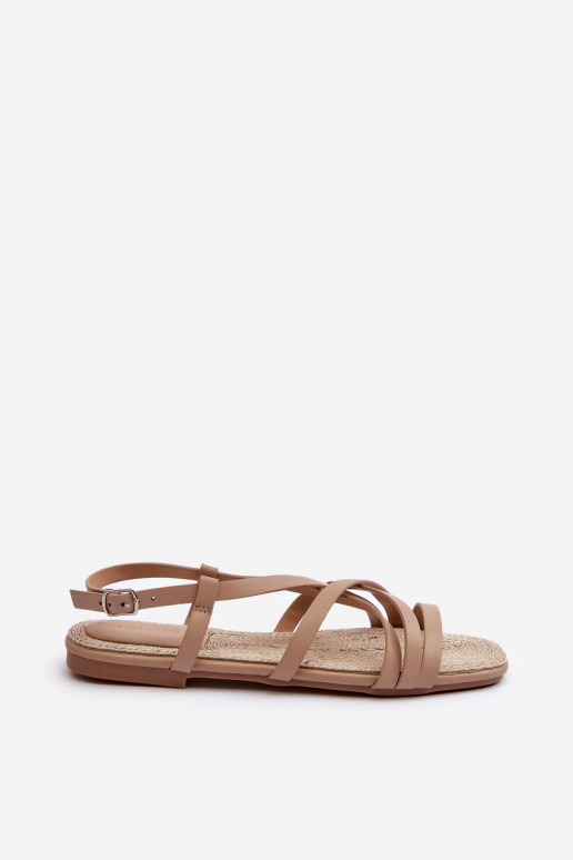 Flache Sandalen für Damen Big Star NN274012 in der Farbe Beige