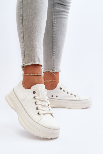 Damesschoenen met modieuze massieve zolen Big Star NN274126 witte kleur