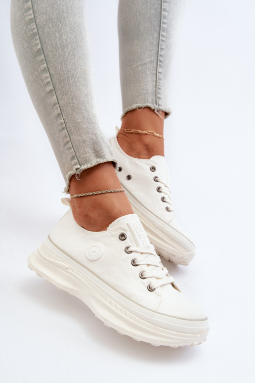 Damesschoenen met modieuze massieve zolen Big Star NN274126 witte kleur Damesschoenen met modieuze massieve zolen Big Star NN274126 witte kleur