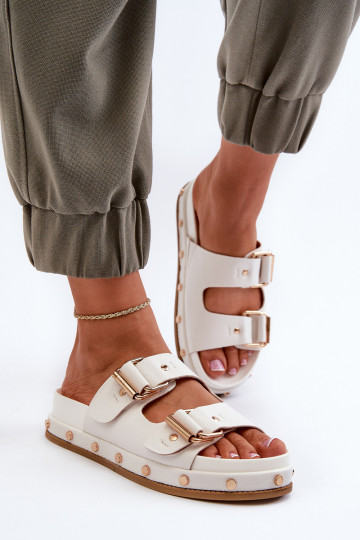 Damesslippers met plateau Big Star NN274081 wit