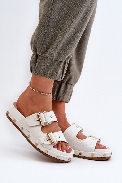 Damesslippers met plateau Big Star NN274081 wit