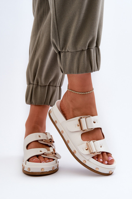 Damen-Flip-Flops mit Plateau Big Star NN274081 weiß