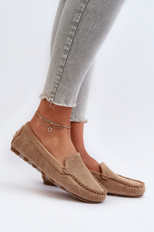 Mocassins élégants en daim beige Ranica