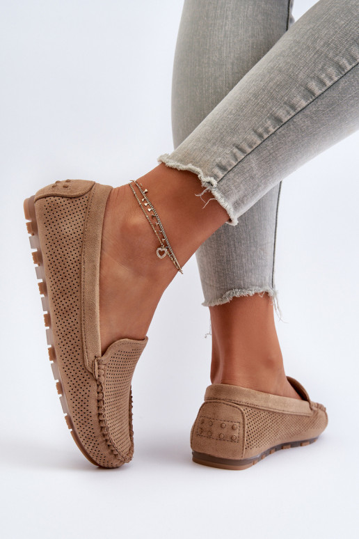 Mocassins élégants en daim beige Ranica