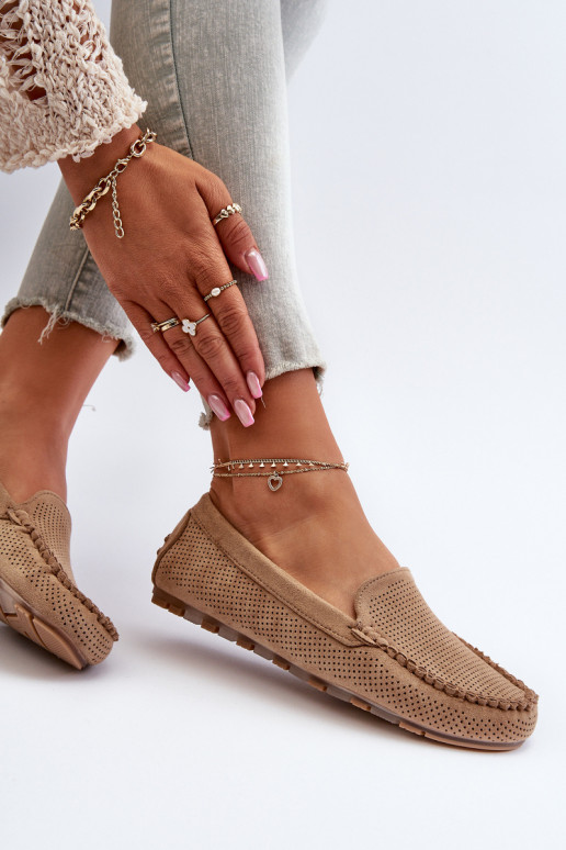 Mocassins élégants en daim beige Ranica