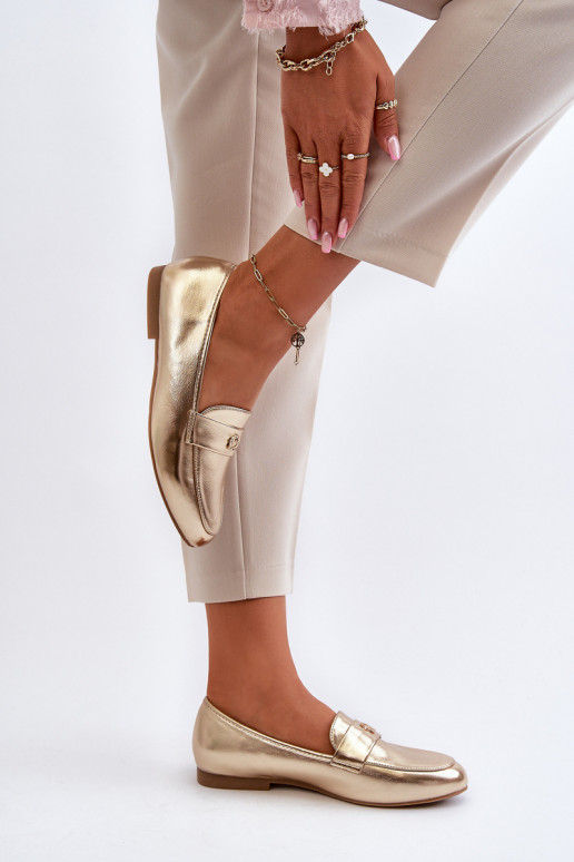 mocassins femme à talons larges doré Sylvaine mocassins femme à talons larges doré Sylvaine